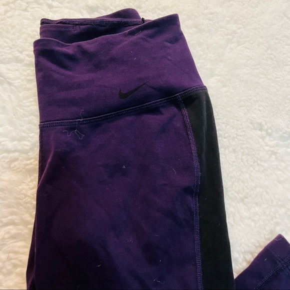 Nike Swoosh Purple and Black Athletic Leggings - Picture 9 of 11
